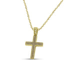 Βαπτιστικός Σταυρός για Κορίτσι MCS096 Χρυσός 14K Διπλής Όψεως με Διάτρητο Σχέδιο
