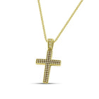 Βαπτιστικός Σταυρός για Κορίτσι MCS096 Χρυσός 14K Διπλής Όψεως με Διάτρητο Σχέδιο