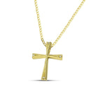 Βαπτιστικός Σταυρός για Κορίτσι MCS090 Χρυσός 14K Γεωμετρικός με Ζιργκόν
