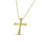 Βαπτιστικός Σταυρός για Κορίτσι MCS090 Χρυσός 14K Γεωμετρικός με Ζιργκόν