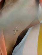 Βαπτιστικός Σταυρός για Κορίτσι MCS090 Χρυσός 14K Γεωμετρικός με Ζιργκόν