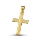 Βαπτιστικός Σταυρός για Κορίτσι CS031 Χρυσός 14K Κλασικός με Ματ Γραμμή στο Κέντρο