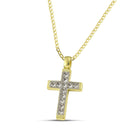 Βαπτιστικός Σταυρός για Κορίτσι MCS078 Χρυσός 14K με Λαμπερά Ζιργκόν
