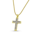 Βαπτιστικός Σταυρός για Κορίτσι MCS078 Χρυσός 14K με Λαμπερά Ζιργκόν