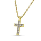 Βαπτιστικός Σταυρός για Κορίτσι MCS078 Χρυσός 14K με Λαμπερά Ζιργκόν
