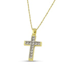 Βαπτιστικός Σταυρός για Κορίτσι MCS078 Χρυσός 14K με Λαμπερά Ζιργκόν