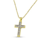 Βαπτιστικός Σταυρός για Κορίτσι MCS078 Χρυσός 14K με Λαμπερά Ζιργκόν