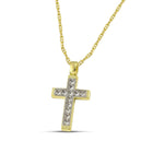 Βαπτιστικός Σταυρός για Κορίτσι MCS078 Χρυσός 14K με Λαμπερά Ζιργκόν