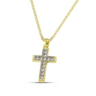 Βαπτιστικός Σταυρός για Κορίτσι MCS078 Χρυσός 14K με Λαμπερά Ζιργκόν