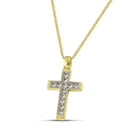 Βαπτιστικός Σταυρός για Κορίτσι MCS078 Χρυσός 14K με Λαμπερά Ζιργκόν