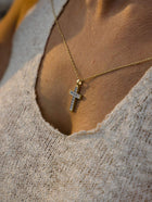 Βαπτιστικός Σταυρός για Κορίτσι MCS078 Χρυσός 14K με Λαμπερά Ζιργκόν