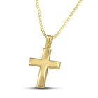 Βαπτιστικός Σταυρός για Κορίτσι CS039 Χρυσός 14K Λουστρέ με Καμπύλο Σχεδιασμό
