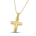 Βαπτιστικός Σταυρός για Κορίτσι CS039 Χρυσός 14K Λουστρέ με Καμπύλο Σχεδιασμό
