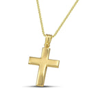 Βαπτιστικός Σταυρός για Κορίτσι CS039 Χρυσός 14K Λουστρέ με Καμπύλο Σχεδιασμό
