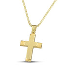 Βαπτιστικός Σταυρός για Κορίτσι CS024 Χρυσός 14K Λουστρέ με Ματ Άκρες