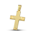 Βαπτιστικός Σταυρός για Κορίτσι CS024 Χρυσός 14K Λουστρέ με Ματ Άκρες