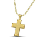 Βαπτιστικός Σταυρός για Κορίτσι CS043 Χρυσός 14K με Ματ Επιφάνεια και Λουστρέ Άκρες