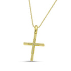 Βαπτιστικός Σταυρός για Κορίτσι MCS087 Χρυσός 14K Ματ με Ζιργκόν και Λουστρέ Άκρες