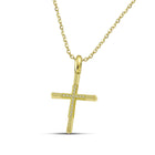 Βαπτιστικός Σταυρός για Κορίτσι MCS087 Χρυσός 14K Ματ με Ζιργκόν και Λουστρέ Άκρες