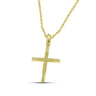 Βαπτιστικός Σταυρός για Κορίτσι MCS087 Χρυσός 14K Ματ με Ζιργκόν και Λουστρέ Άκρες
