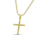 Βαπτιστικός Σταυρός για Κορίτσι MCS087 Χρυσός 14K Ματ με Ζιργκόν και Λουστρέ Άκρες