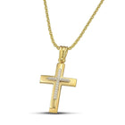Βαπτιστικός Σταυρός για Κορίτσι CS003 Χρυσός 14K με Ζιργκόν
