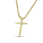 Βαπτιστικός Σταυρός για Κορίτσι MCS097 Χρυσός 14K Μίνιμαλ με Κεντρικό Ζιργκόν