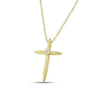 Βαπτιστικός Σταυρός για Κορίτσι MCS097 Χρυσός 14K Μίνιμαλ με Κεντρικό Ζιργκόν