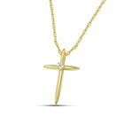 Βαπτιστικός Σταυρός για Κορίτσι MCS097 Χρυσός 14K Μίνιμαλ με Κεντρικό Ζιργκόν