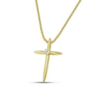 Βαπτιστικός Σταυρός για Κορίτσι MCS097 Χρυσός 14K Μίνιμαλ με Κεντρικό Ζιργκόν