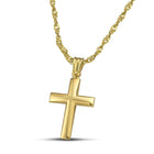Βαπτιστικός Σταυρός για Κορίτσι CS022 Χρυσός 14K Μίνιμαλ Λουστρέ με Ματ Λεπτομέρειες