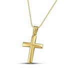 Βαπτιστικός Σταυρός για Κορίτσι CS022 Χρυσός 14K Μίνιμαλ Λουστρέ με Ματ Λεπτομέρειες