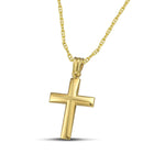 Βαπτιστικός Σταυρός για Κορίτσι CS022 Χρυσός 14K Μίνιμαλ Λουστρέ με Ματ Λεπτομέρειες