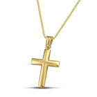 Βαπτιστικός Σταυρός για Κορίτσι CS022 Χρυσός 14K Μίνιμαλ Λουστρέ με Ματ Λεπτομέρειες
