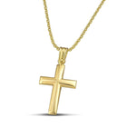 Βαπτιστικός Σταυρός για Κορίτσι CS021 Χρυσός 14K Μίνιμαλ με Ματ Λεπτομέρειες