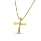 Βαπτιστικός Σταυρός για Κορίτσι MCS098 Χρυσός 14K με Μοντέρνο Μίνιμαλ Σχέδιο