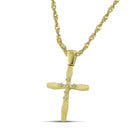 Βαπτιστικός Σταυρός για Κορίτσι MCS092 Χρυσός 14K με Περίτεχνες Γωνίες και Ζιργκόν