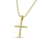 Βαπτιστικός Σταυρός για Κορίτσι MCS092 Χρυσός 14K με Περίτεχνες Γωνίες και Ζιργκόν