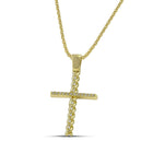 Βαπτιστικός Σταυρός για Κορίτσι MCS084 Χρυσός 14K με Πλεκτή Όψη και Ζιργκόν