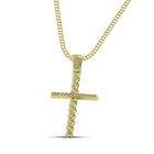 Βαπτιστικός Σταυρός για Κορίτσι MCS084 Χρυσός 14K με Πλεκτή Όψη και Ζιργκόν