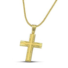 Βαπτιστικός Σταυρός για Κορίτσι CS029 Χρυσός 14K Σαγρέ με Λουστρέ Κέντρο
