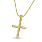 Βαπτιστικός Σταυρός για Κορίτσι CS008 Χρυσός 14K Σαγρέ