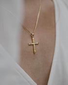 Βαπτιστικός Σταυρός για Κορίτσι CS008 Χρυσός 14K Σαγρέ