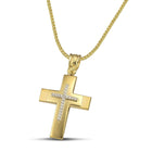 Βαπτιστικός Σταυρός για Κορίτσι CS017 Χρυσός 14K με Ζιργκόν