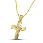 Βαπτιστικός Σταυρός για Κορίτσι CS017 Χρυσός 14K με Ζιργκόν