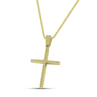Βαπτιστικός Σταυρός για Κορίτσι MCS080 Χρυσός 14K με Ζιργκόν και στις Δύο Όψεις
