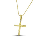 Βαπτιστικός Σταυρός για Κορίτσι MCS093 Χρυσός 14K με Ζιργκόν