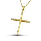 Βαπτιστικός Σταυρός για Κορίτσι Χρυσός 18K Διπλής Όψης με Διαμάντια | DCS006