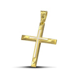 Γυναικείος χρυσός σταυρός βάπτισης Κ14 δίχρωμος