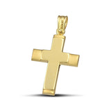 Γυναικείος Χρυσός σταυρός βάπτισης Κ14 γυαλιστερός με ματ λεπτομέρειες